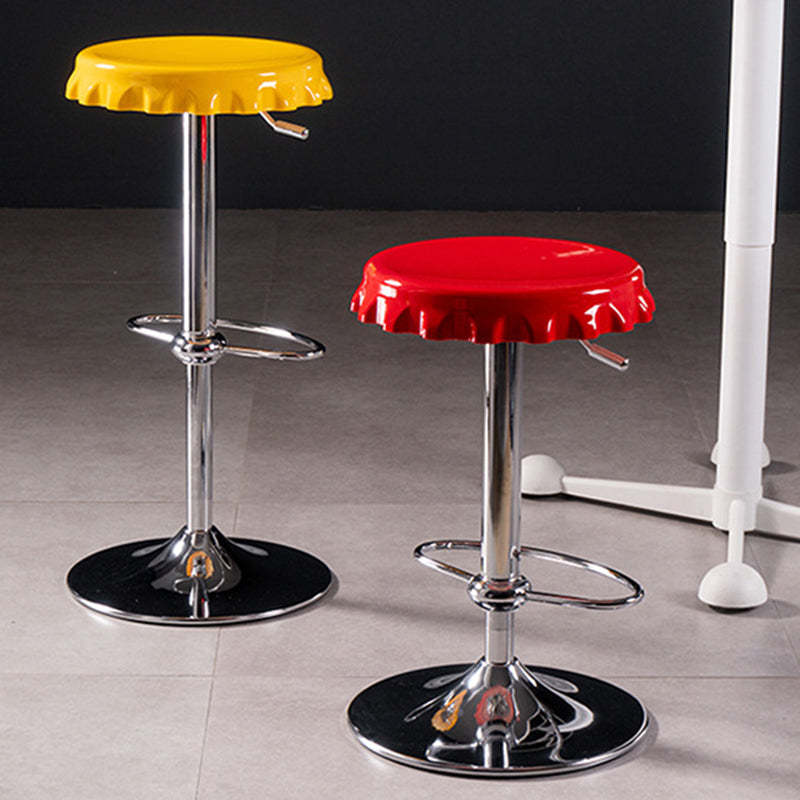 Contemporary Beer Bottle Cap Plastic Swivel Bar Stool