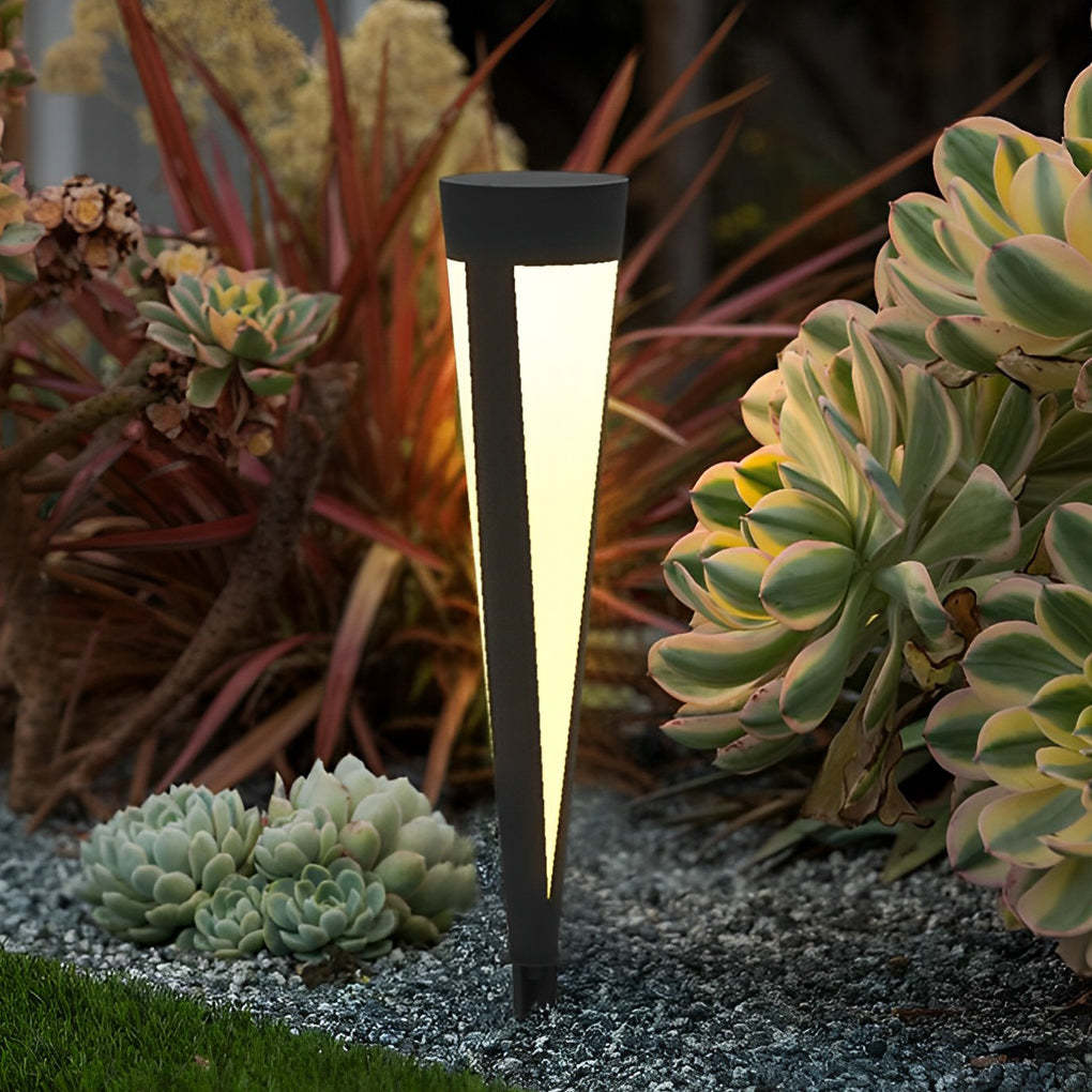 Round Outdoor Waterproof LED Gray Modern Solar Outdoor Lights Lawn Lamp-Lighom