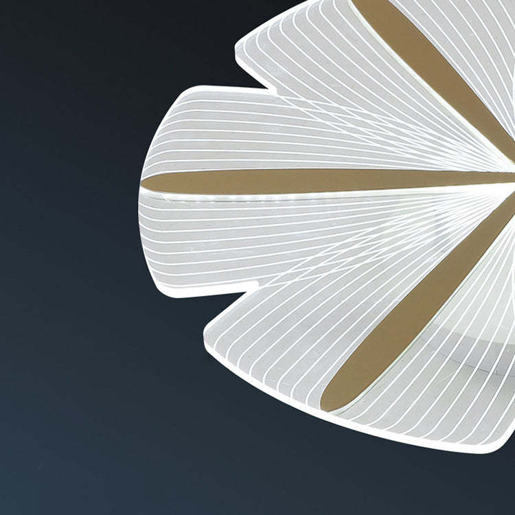 Minimalist Acrylic Petal Round Gold LED Flush Mount Light