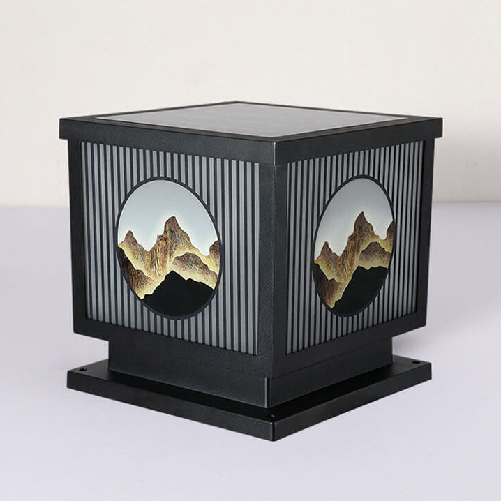 Solar Chinese Square Post LED Outdoor Landscape Light