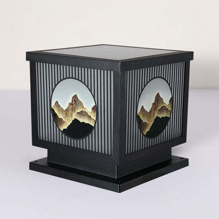 Solar Chinese Square Post LED Outdoor Landscape Light