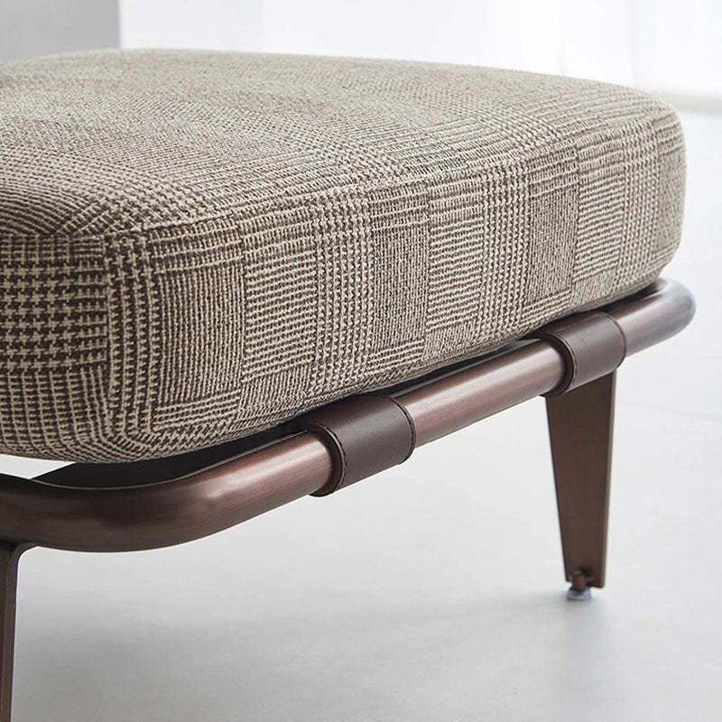 Modern Saddle Leather Steel Accent Chair