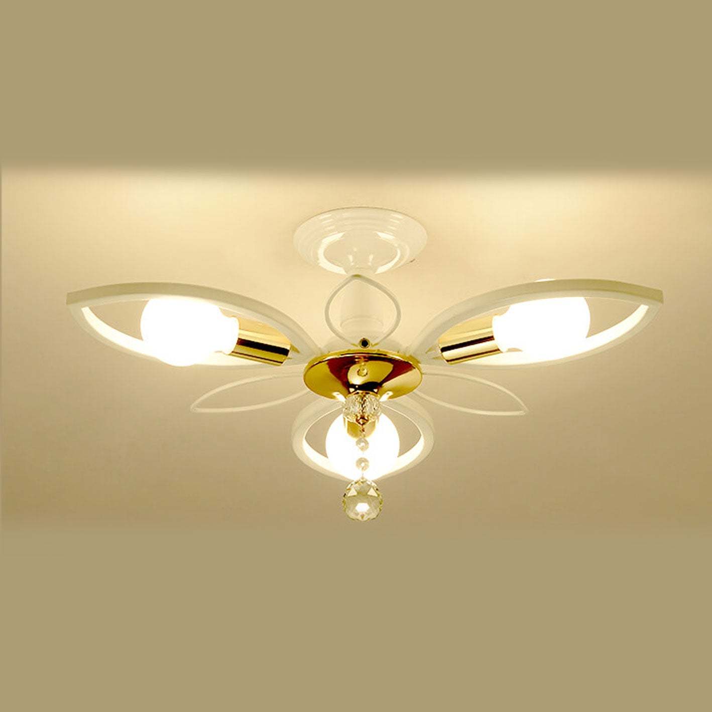 Nordic Wrought Iron Crystal 6/8-Light Flush Mount