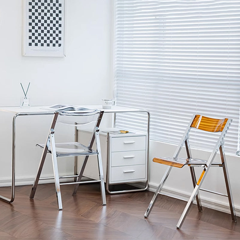 Nordic Acrylic Metal Foldable Dining Chair — Transparent