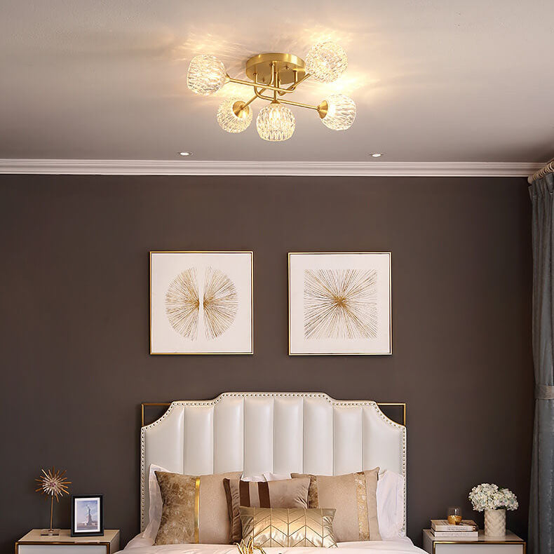 Mid-Century Copper 5-Light Ceiling Light