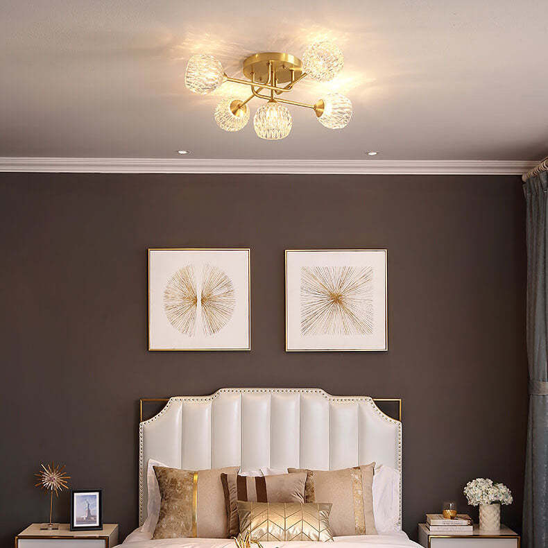 Mid-Century Copper 5-Light Ceiling Light