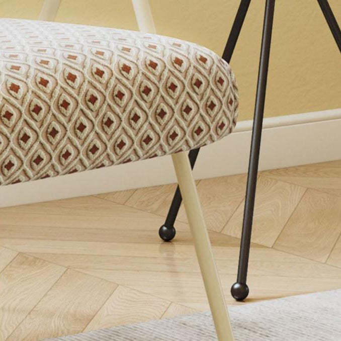 Scandinavian Cushion Steel Accent Chair — C - Khaki