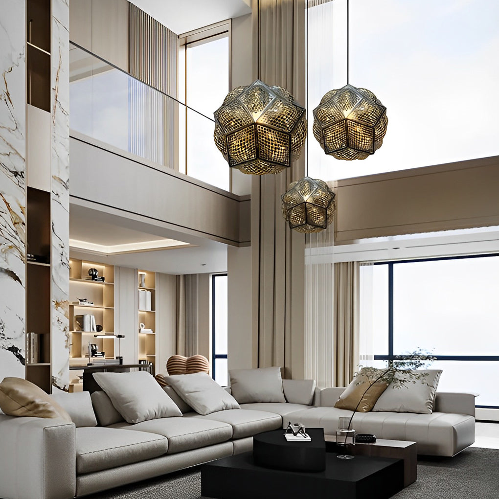 Lighom modern diy metal pendant lighting — 12" Diameter / Brushed Gold