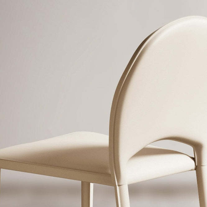 Minimalist Saddle Leather Steel Dining Chair