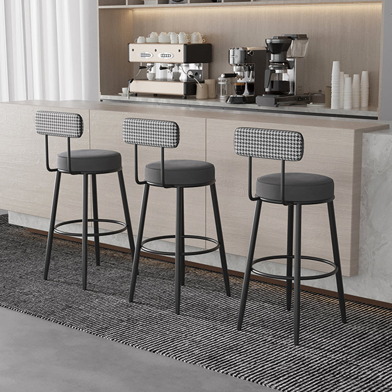 Nordic Round Upholstered Bar Stool — Gray Flannel Seat