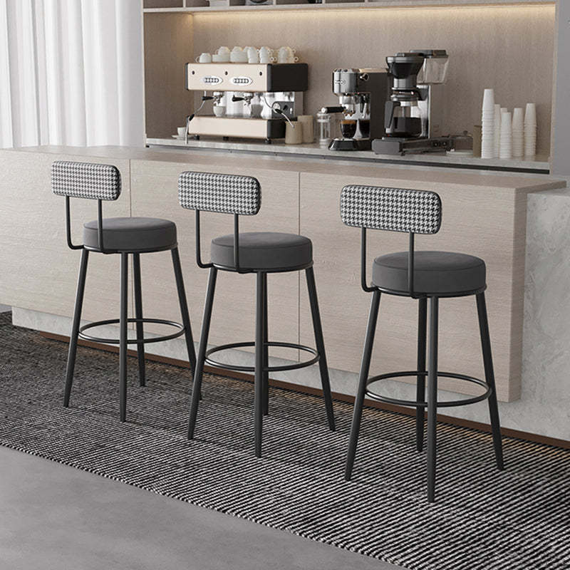 Nordic Round Upholstered Bar Stool — Gray Flannel Seat