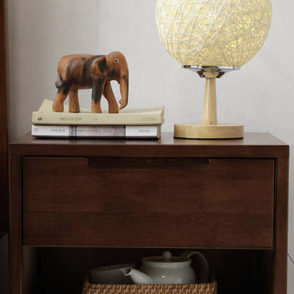 Scandinavian Solid Wood 1-Drawer Nightstand