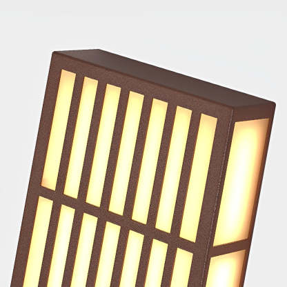 Retro Vertical Stripe Grid LED Brown Wall Lamp