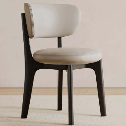 Round Velvet Wooden Dining Chair