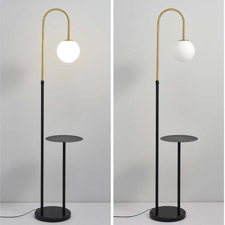 Industrial Iron Shelf Floor Lamp