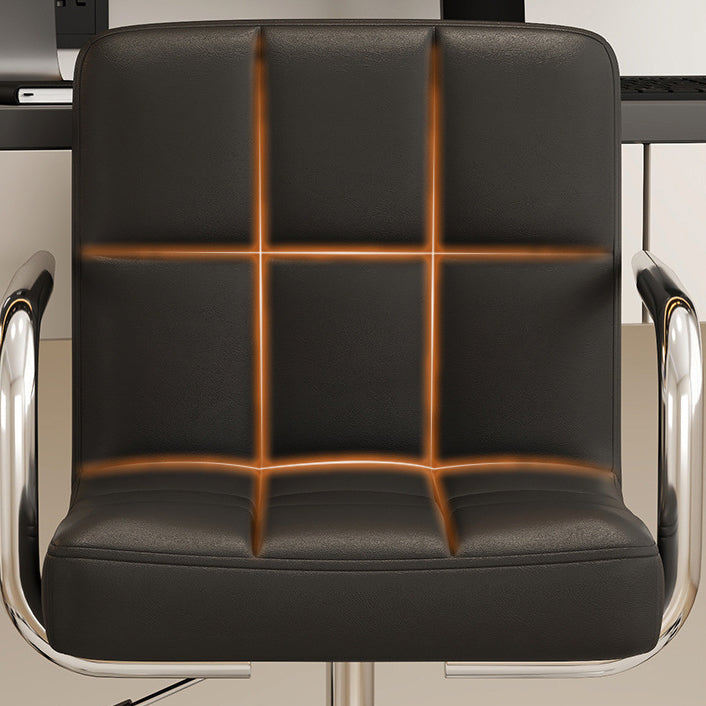Modern Leather Steel Lattice Swivel Desk Chair