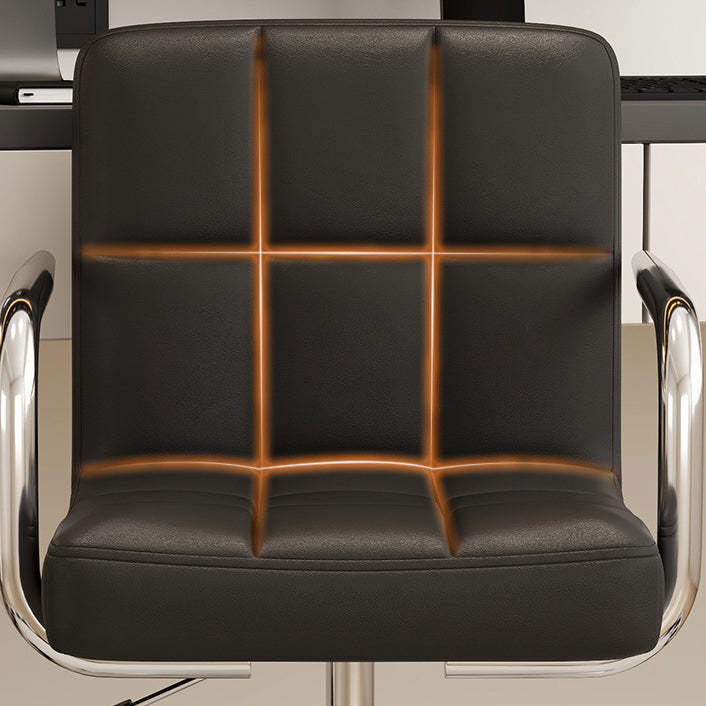 Modern Leather Steel Lattice Swivel Desk Chair