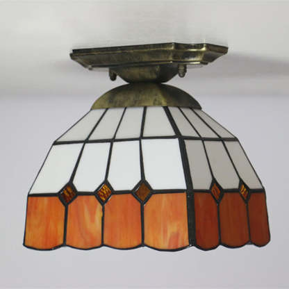 Tiffany Stained Glass Dome Ceiling Light