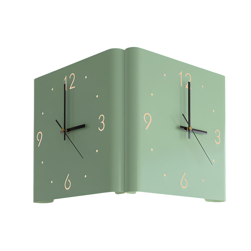 Square Metal Silent Backlit LED Corner Wall Clock Modern Wall Decor-Lighom