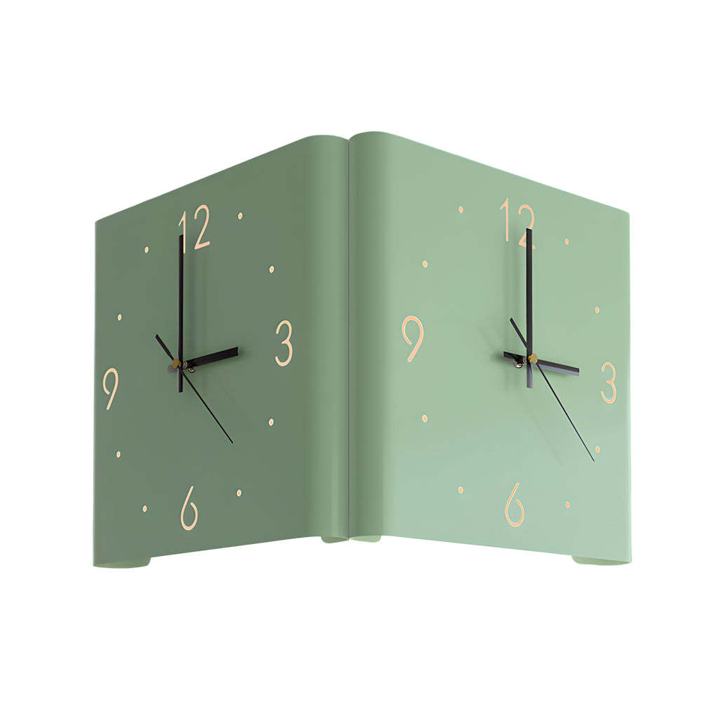 Square Metal Silent Backlit LED Corner Wall Clock Modern Wall Decor-Lighom