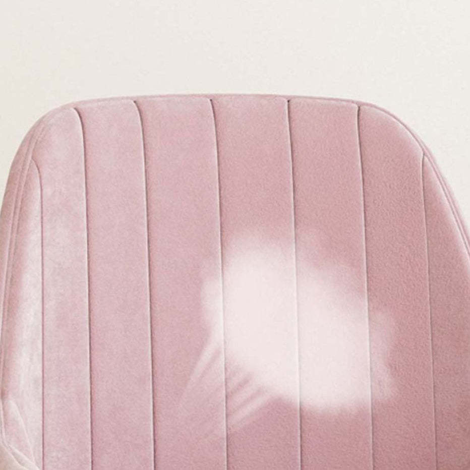Scandinavian Velvet Leather Metal Vanity Stool — Sponge / Pink & Black / Leather