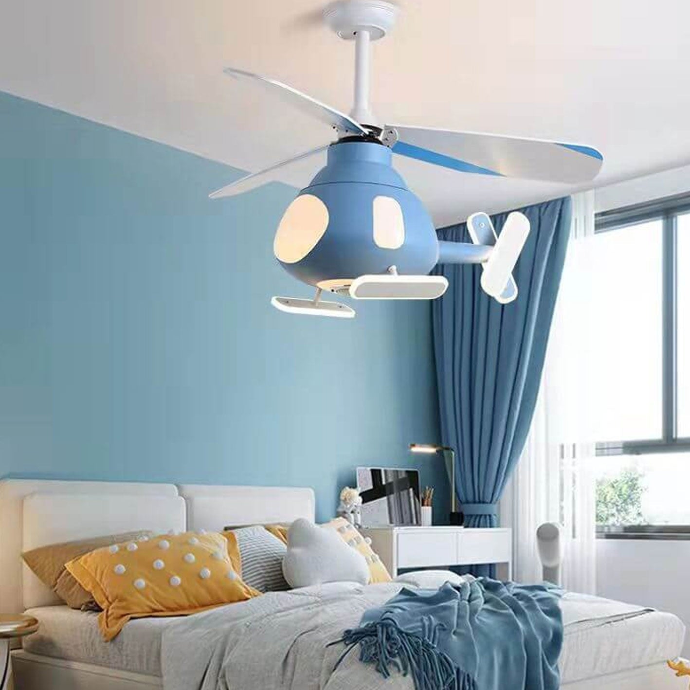 Cartoon Aircraft LED Ceiling Fan Light