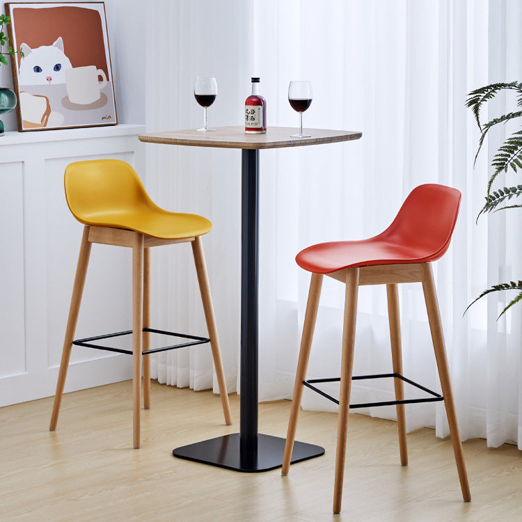 Nordic Wood Metal Bar Stool