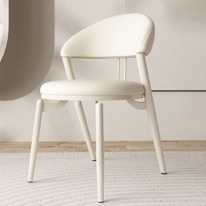 Nordic Leather Upholstered Steel Open Back Dining Chair