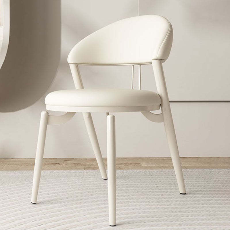 Nordic Leather Upholstered Steel Open Back Dining Chair