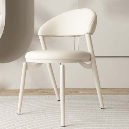 Nordic Leather Upholstered Steel Open Back Dining Chair
