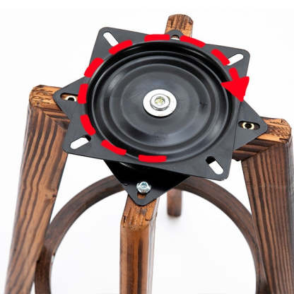 Retro Leather Wood Swivel Bar Stool