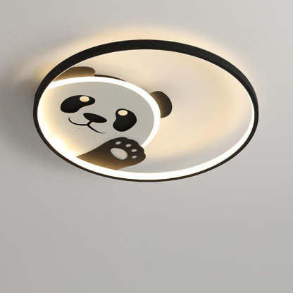 Cartoon Panda Round LED Flush Mount Light