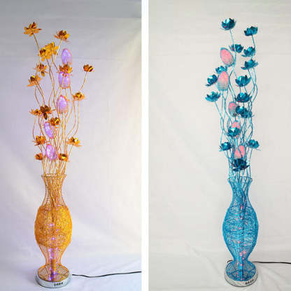European Vase Flower Aluminum LED Floor Lamp