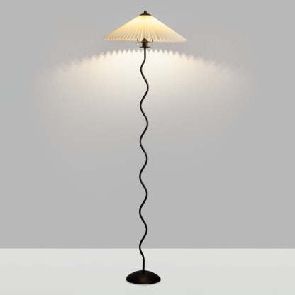 Vintage Pleated Fabric Floor Lamp — 3 Colors Changeable (Warm/Neutral/White) / Green / 220V-240V For UK/AU