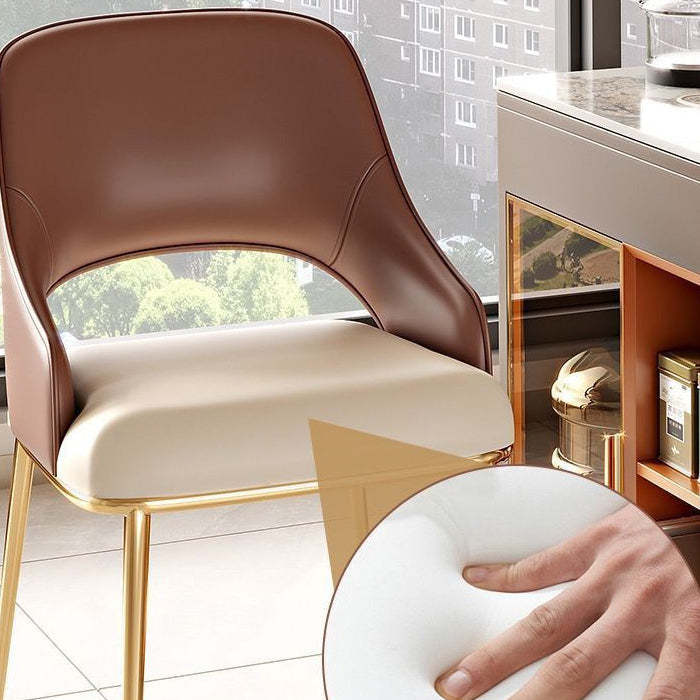 Minimalist stainless leather steel dining chairs & benches