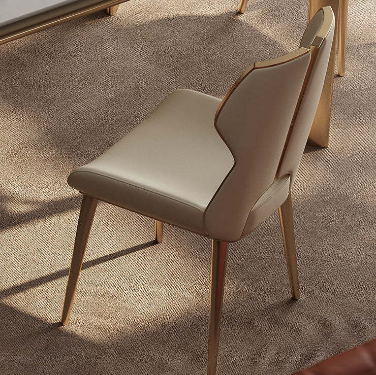 Modern Microfiber Leather Steel Dining Chair