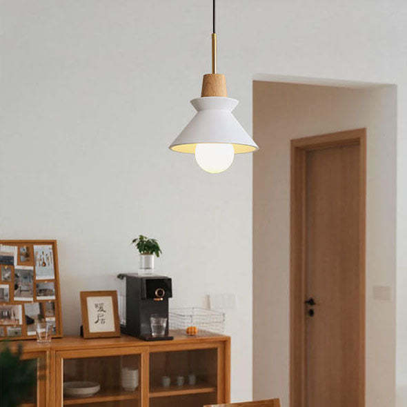 Nordic Macaron Wood Cement Pendant Light