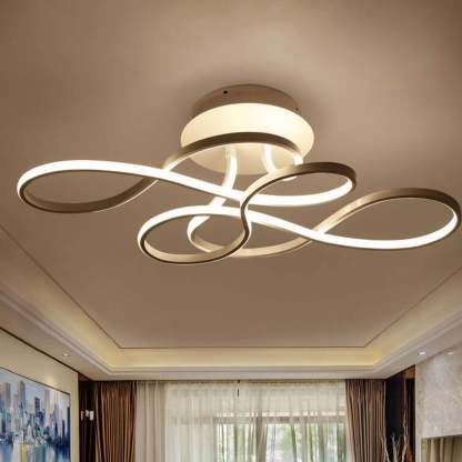Minimalist Aluminum Acrylic Line LED Flush Mount Light