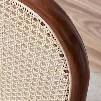 Chinese Woven Wood Fabric Dining Chair