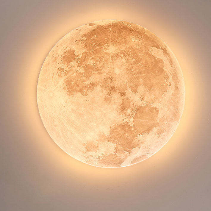 Nordic Minimalist Moon Round Acrylic LED Flush Mount Light