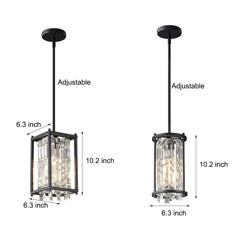 Round Iron Frame Crystal Modern Chandelier