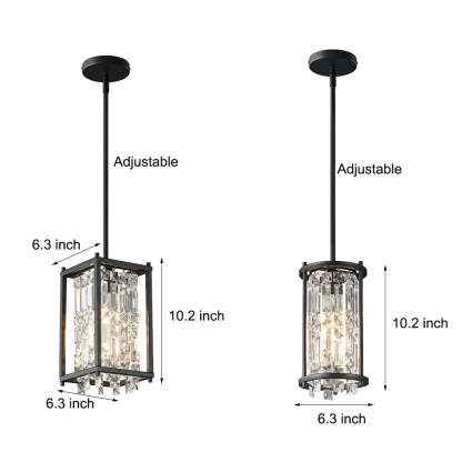 Round Iron Frame Crystal Modern Chandelier