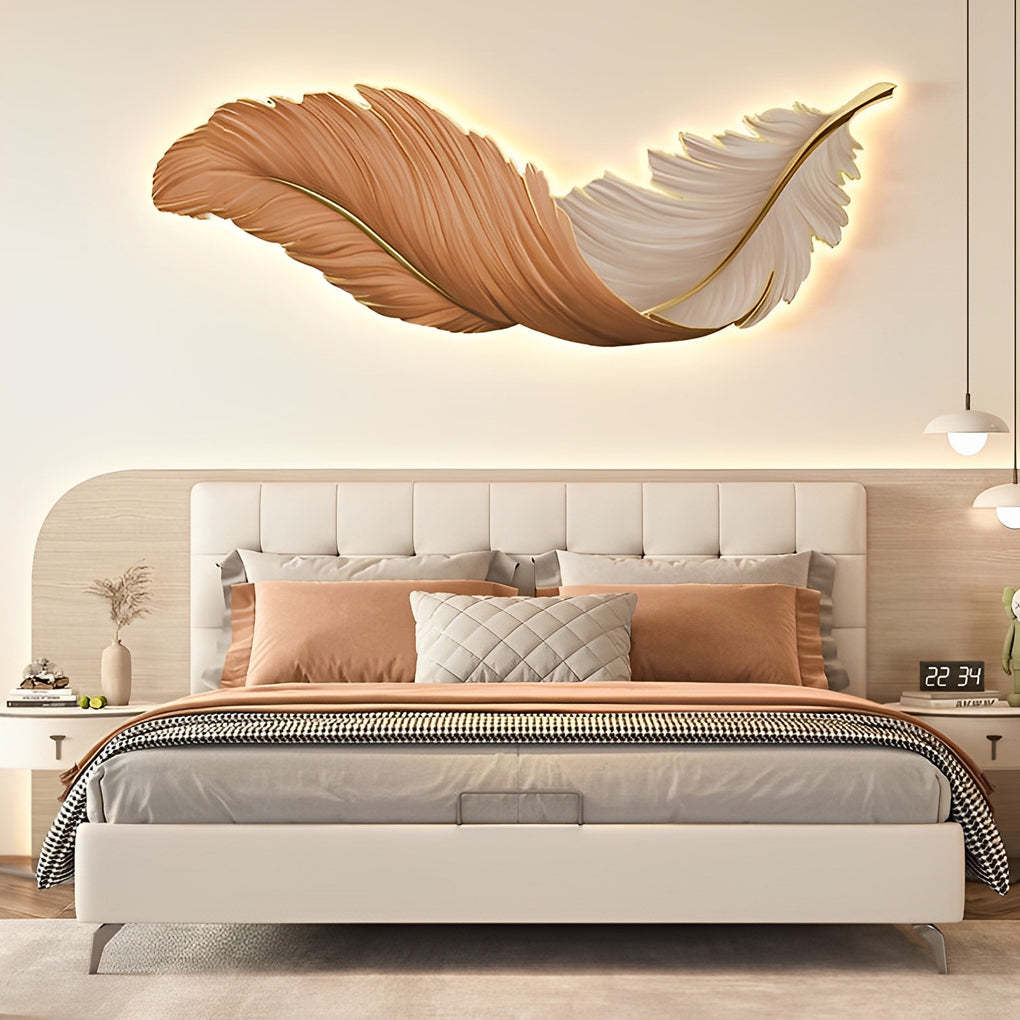 Luxury Creative Feathers USB DC5V Remote Control LED Modern Wall Lights-Lighom