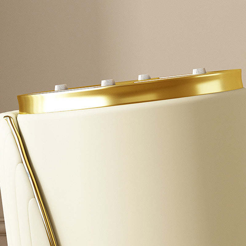 Minimalist Cylinder Iron Leather Vanity Stool