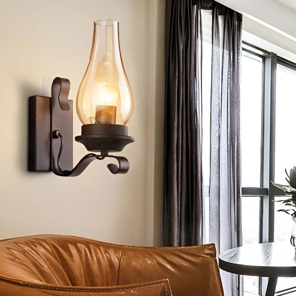 Retro Glass E27 Industrial Wall Lamp Wall Sconces Lighting-Lighom