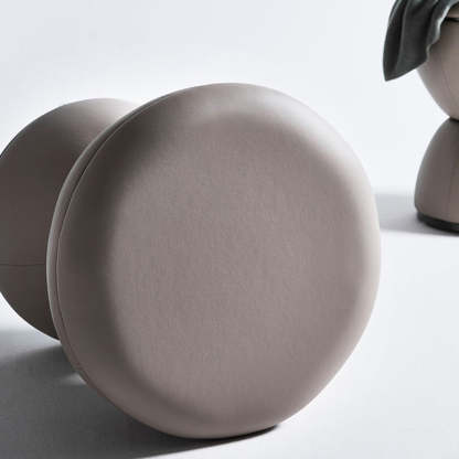 Minimalist Hourglass Leather Steel Stool