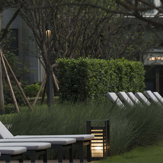 Solar Metal Square Outdoor LED Patio Floor Lamp