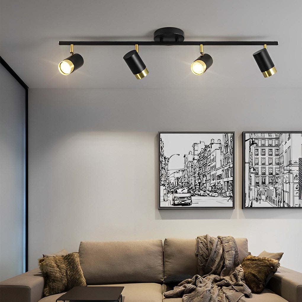 GU10 LED Adjustable COB Surface Track Spotlight — 4-Light / White