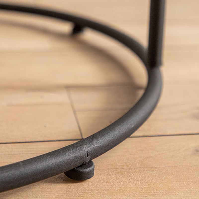 Japanese Round Rattan Iron Coffee Table