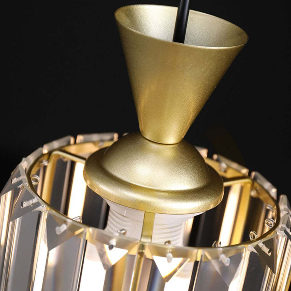 Round Metal Crystal Dimmable Modern Pendant